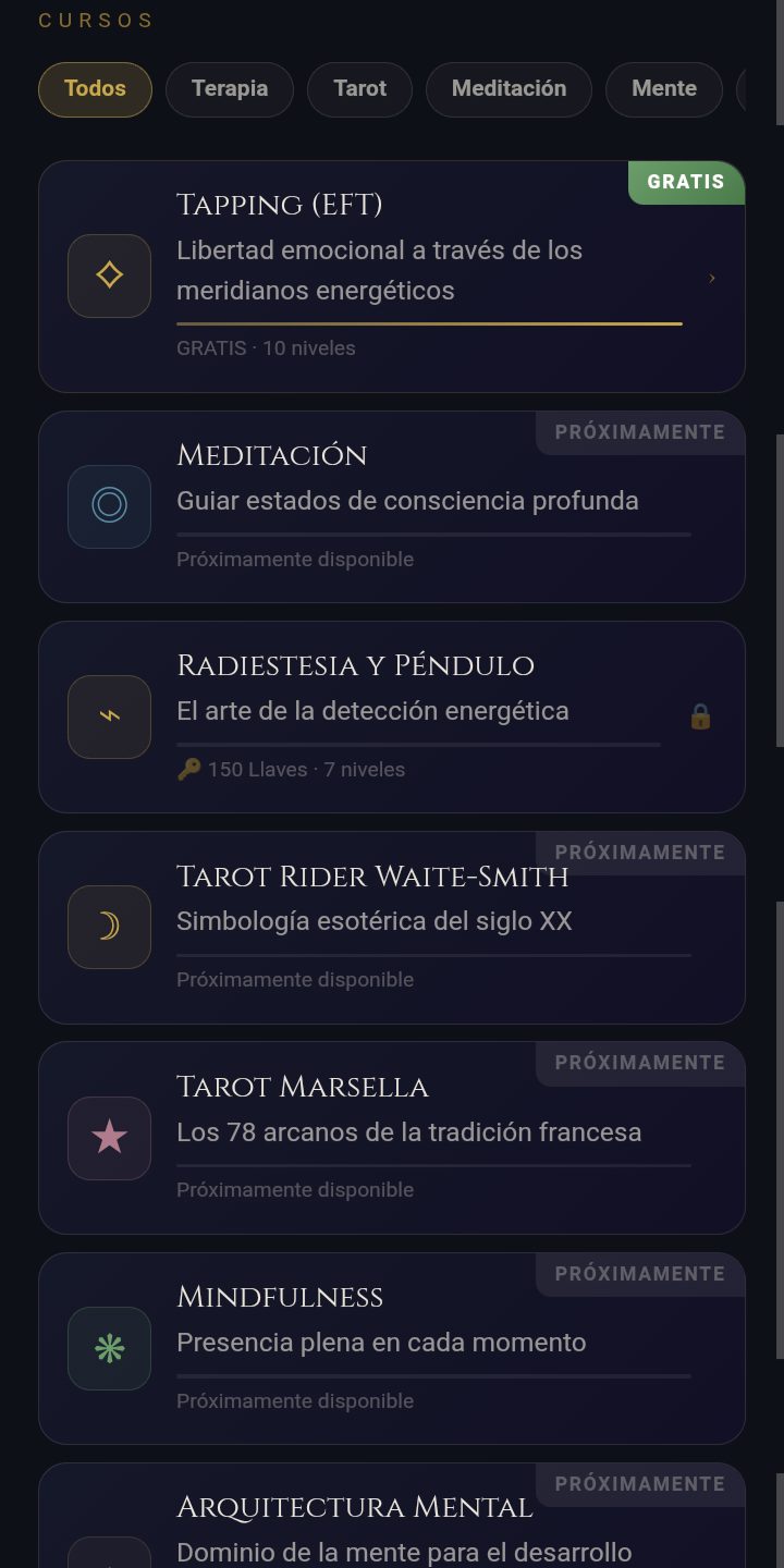 Catálogo de cursos disponibles en Tauryon